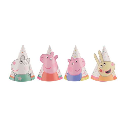 Peppa Pig Confetti Party Mini Cone Hats 8 Pack