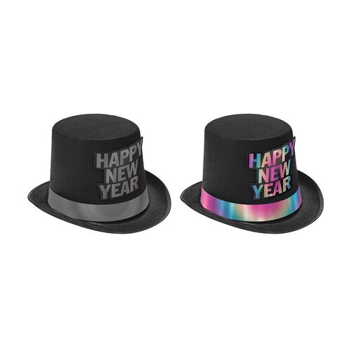 Happy New Year Reflective Top Hat