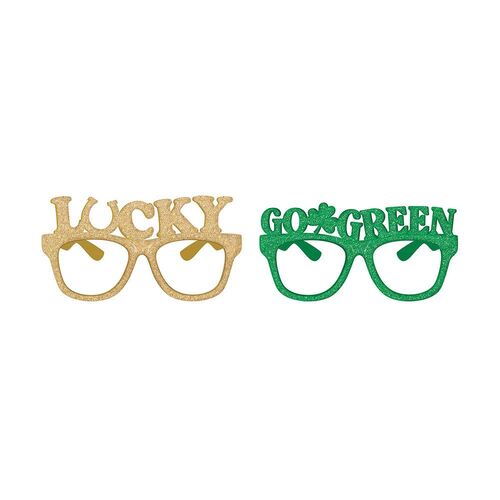 St Patrick's Day Glitter Glasses 6 Pack