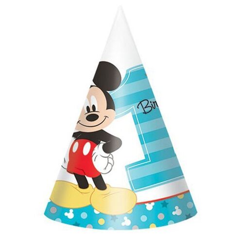 Mickey Fun To Be One Paper Cone Hats 8 Pack