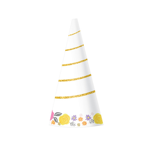 Magical Unicorn Horn Party Hats 8 Pack