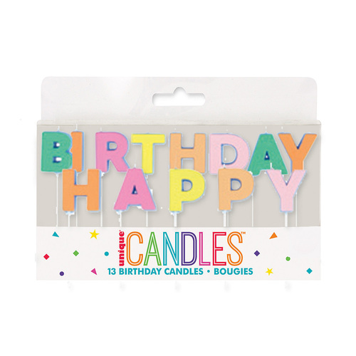 Colourful "Happy Birthday" Pick Candles 13 Pack