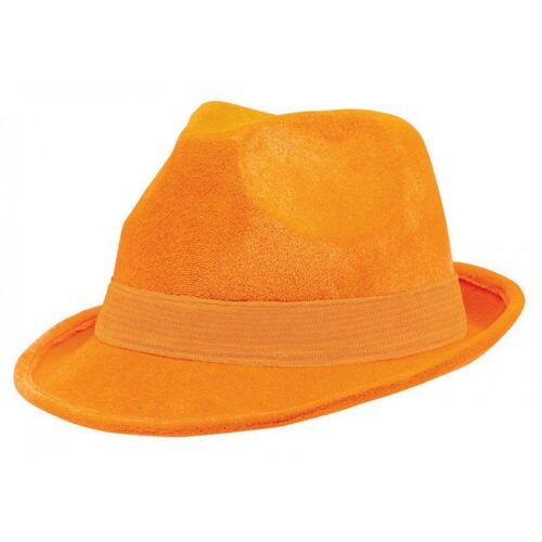 Fedora Velour Hat  - Orange