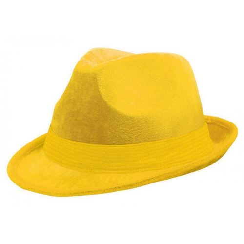 Fedora Velour Hat  - Yellow