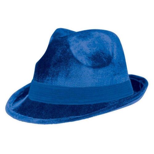 Fedora Velour Hat  - Blue