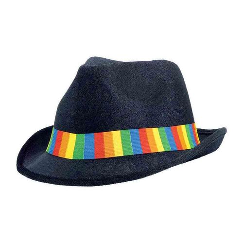 Rainbow Fedora Velour Hat 