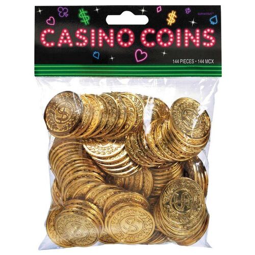 Casino Place Your Bets Plastic Gold Coins 144 Pack