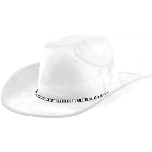 Cowboy Velour Hat - White