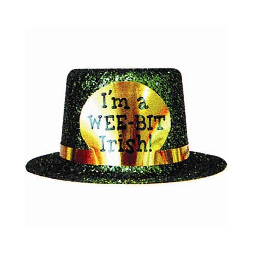 St Patrick's Day I'm A Wee Bit Irish Mini Glittered Top Hat