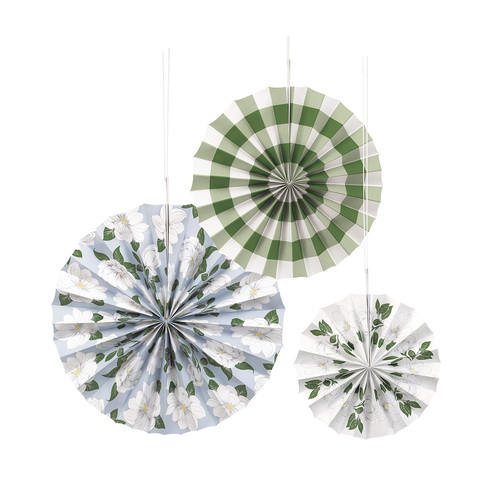 Garden Party Paper Fans Assorted 3 Pack