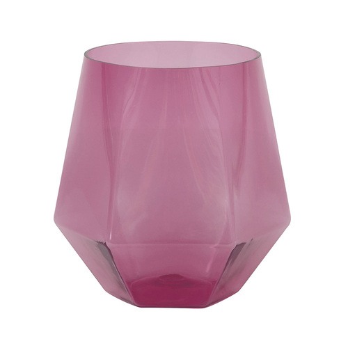Pink Stemless Plastic Wine Glass 354ml