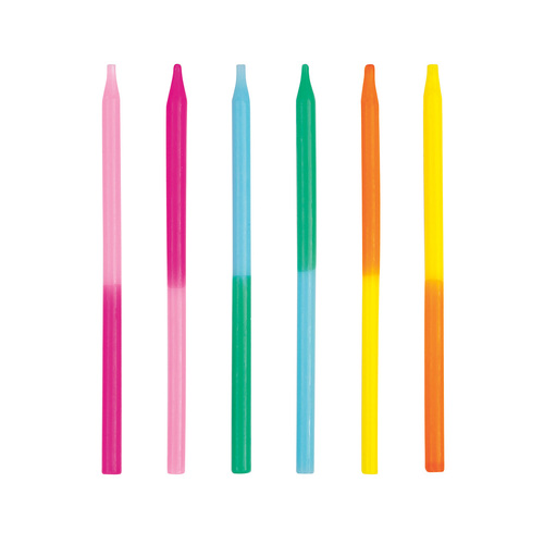  Bright 2 Colour Assorted Candles 12 Pack