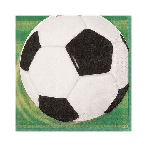 3D Soccer Luncheon Napkins 2ply 16 Pack