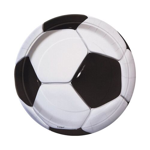 3D Soccer Paper Plates 18cm 8 Pack