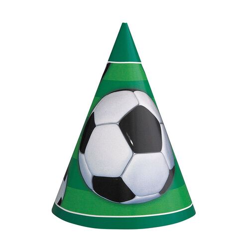 3D Soccer Party Hats 8 Pack