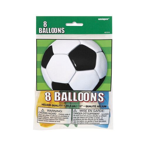 30cm 3D Soccer Printed Balloons 8 Pack