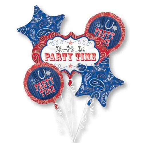 Bouquet Bandana and Blue Jeans Foil Balloons 5 Pack