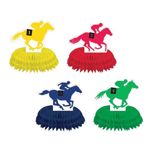 Derby Day Horse Racing Mini Honeycomb Centrepieces 4 Pack
