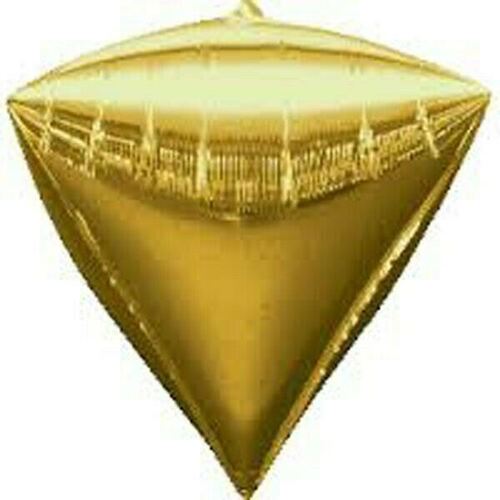 Shape Diamondz Gold (40cm x 43cm) Foil Balloon 3 Pack