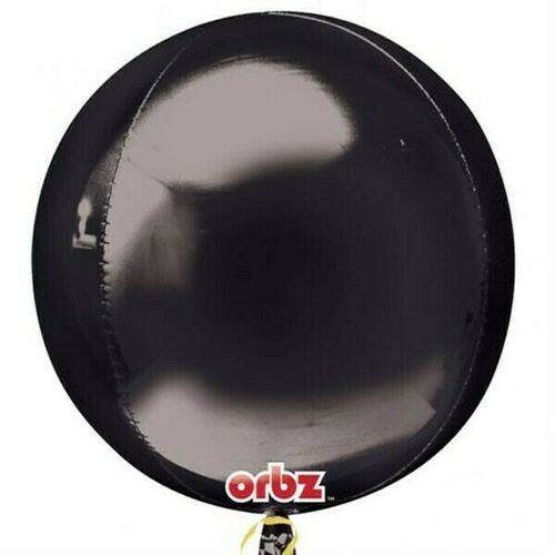 Shape Orbz Black (38cm x 40cm) Foil Balloon