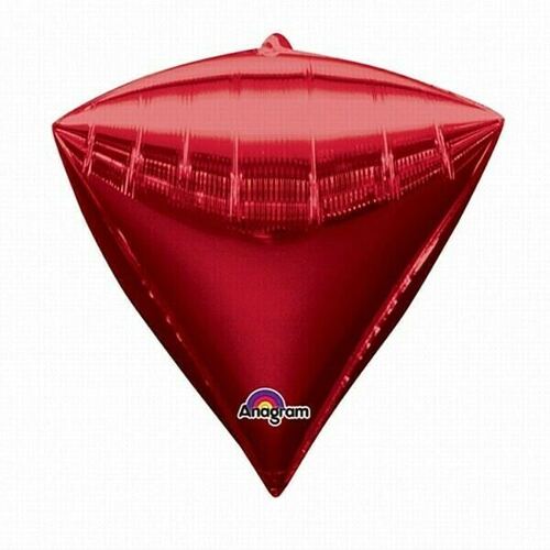 Shape Diamondz Red (40cm x 43cm) Foil Balloon 3 Pack