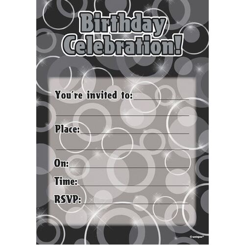 16 Invitations  Notepad  Glitz  