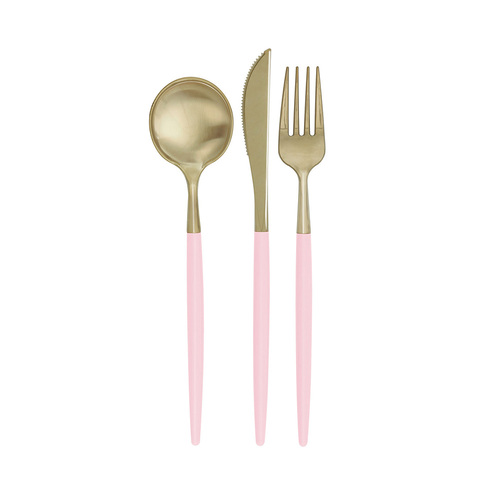 Black & Lovely Pink Assorted Reusable Cutlery 12 Pack