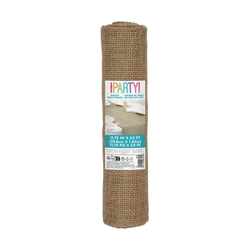 Garden Party Burlap Table Runner 1.82m X 29.8cm