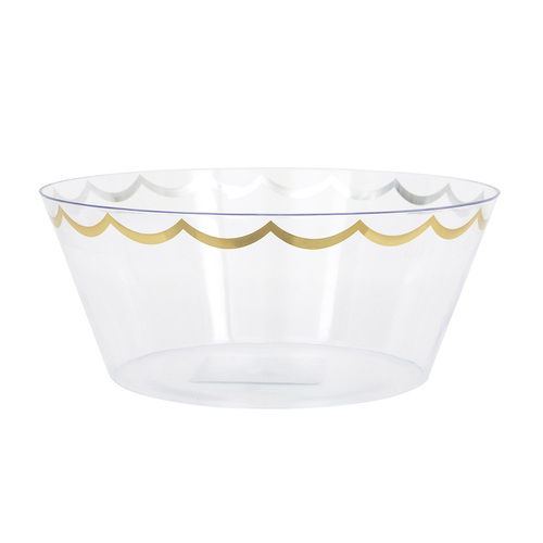 Modern Gold Geometric Reusable Plastic Serving Bowl 3.6l