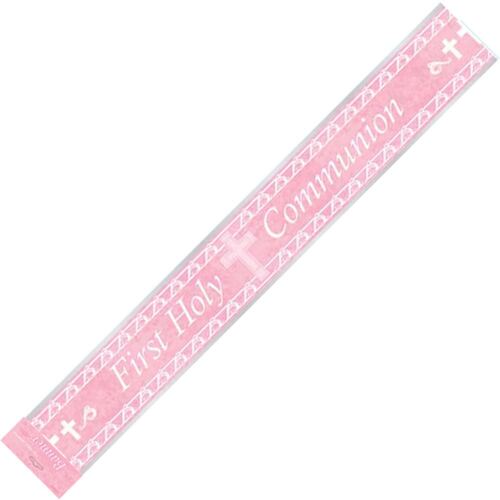 First Holy Communion Pink Foil Banner 3.65m 