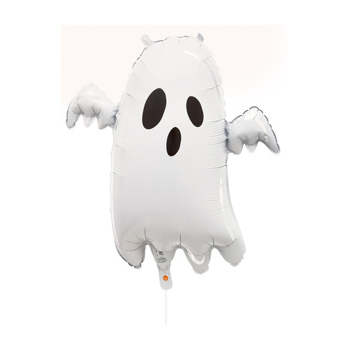 Bulk Spooky Ghost Foil Balloon With Ribbon 72cm