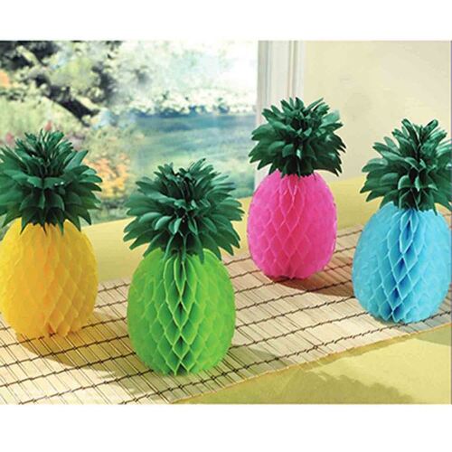 Pineapple Honeycomb Table Centrepieces Assorted Colours 4 Pack