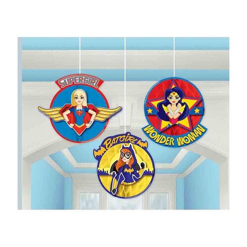 DC Superhero Girls Honeycomb Decorations 3 Pack