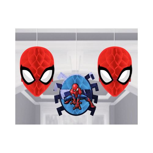 Spider-Man Webbed Wonder Honeycomb Decorations - Tissue & Printed Paper 3 Pack