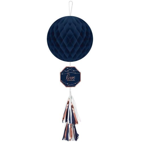 Navy Bride Honeycomb Hanging Decoration & Tail