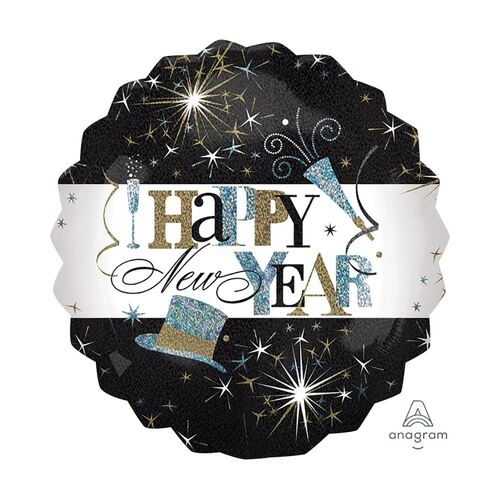 Jumbo Shape Happy New Year Elegant Celebrate  Foil Balloon