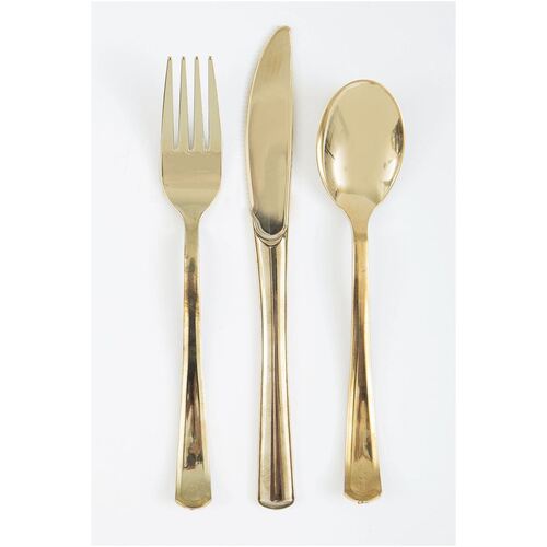 Gold Metallic 18 Assorted Cutlery