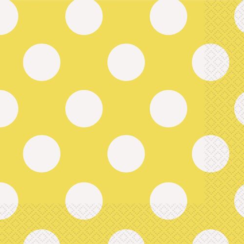 Dots Sun Yellow Luncheon Napkins 2ply 16 Pack