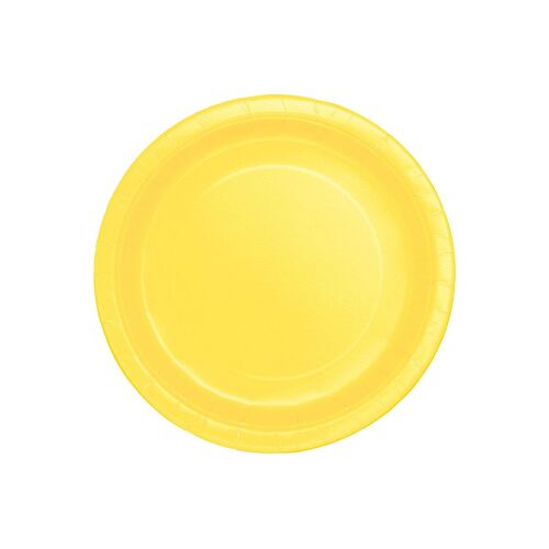 Soft Yellow Paper Plates 22cm 8 Pack