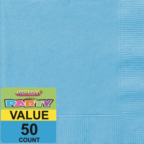 Powder Blue Beverage Napkins 2ply 50 Pack