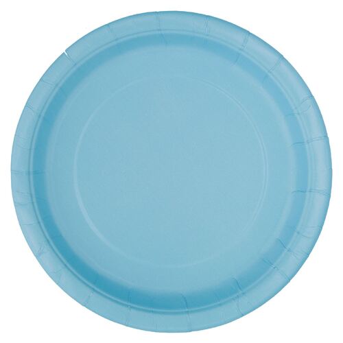 Powder Blue Paper Plates 17cm 8 Pack