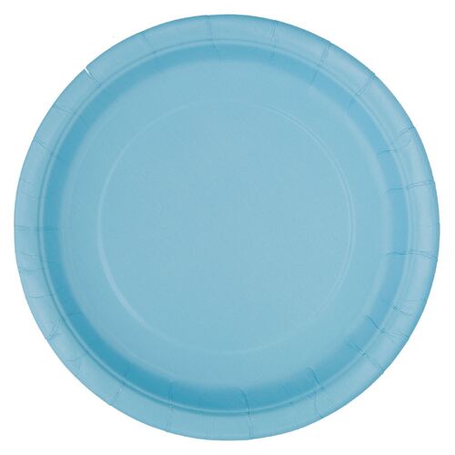 Powder Blue Paper Plates 22cm 8 Pack