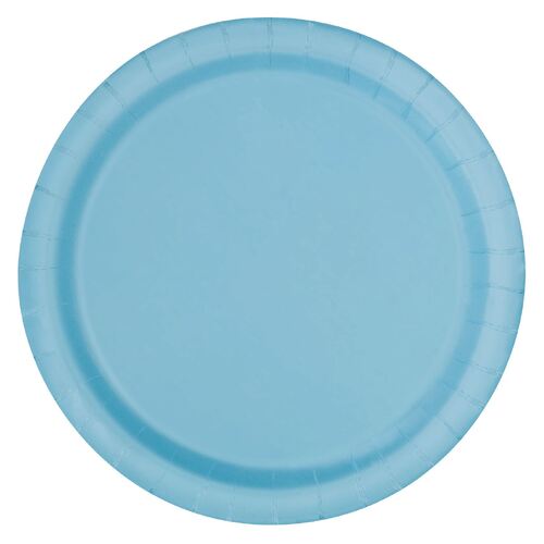 Powder Blue Paper Plates 17cm 20 Pack 