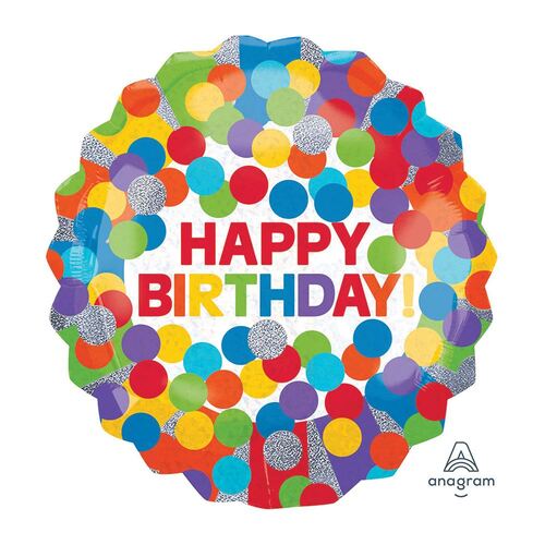 Jumbo Shape Holographic Primary Rainbow Birthday Foil Balloon