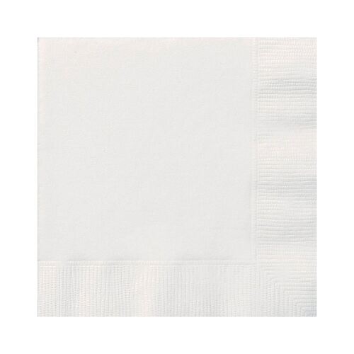 Bright White Beverage Napkins 2ply 20 Pack