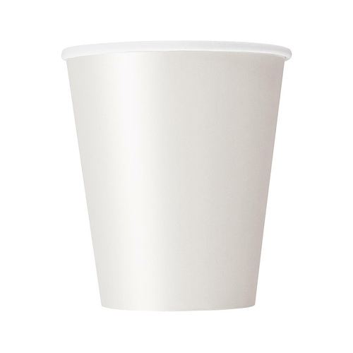 Bright White Paper Cups 270ml 8 Pack