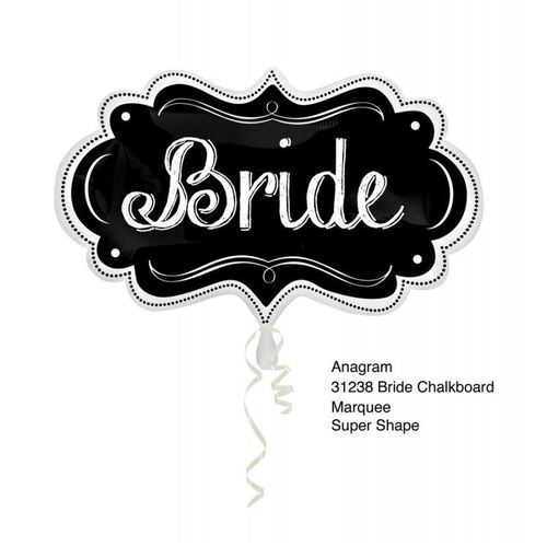 SuperShape Bride Chalkboard Marquee Foil Balloon
