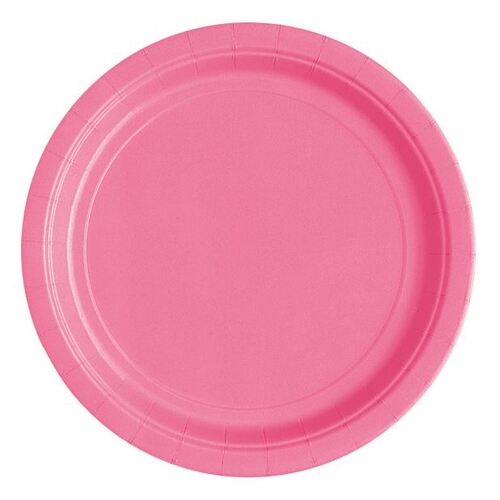 Hot Pink Paper Plates 22cm 16 Pack
