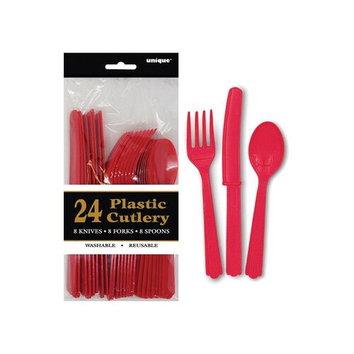 Ruby Red 24 Assorted Cutlery