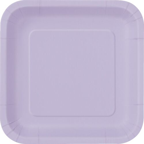 Lavender Square Paper Plates 17cm 16 Pack